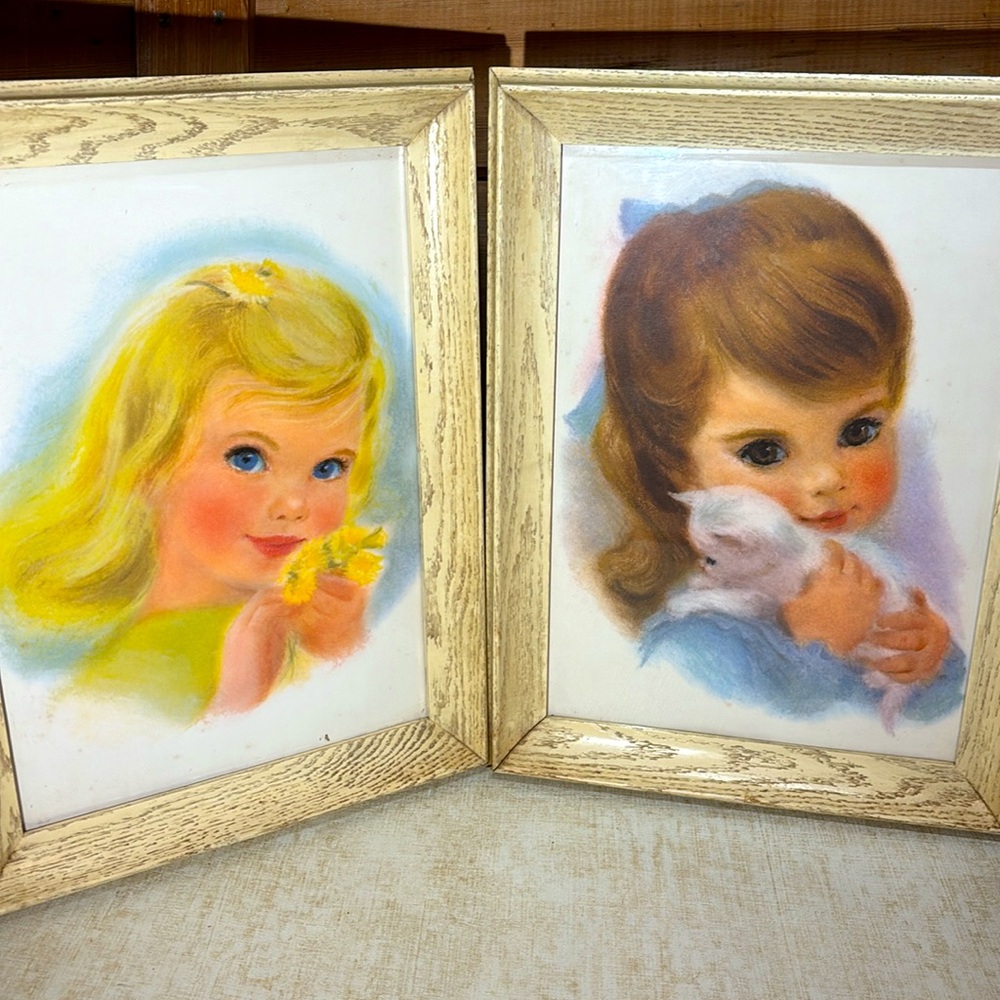 Rare - Vintage 1950's Northern Paper Tissue Promo Framed Prints (Set of 2)